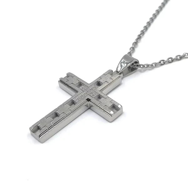 Uriel 316L Stainless Steel Cross Pendant IP Plating - Image 2